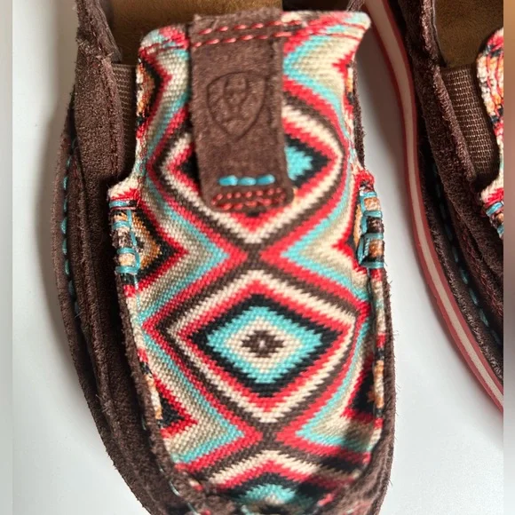 Ariat Women's Cruiser Palm Brown Suede Serape Mesh Slip On Shoes Loafers Sz 7.5 - Picture 4 of 16